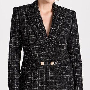 Generation Love NWT Irene Tailored Tweed Blazer -Black/White- Size Medium